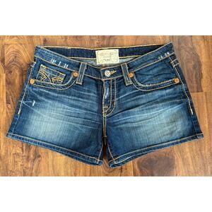 Big Star Dark Wash Denim Shorts LIV Style Size 31 Women Short Country Cowboy
